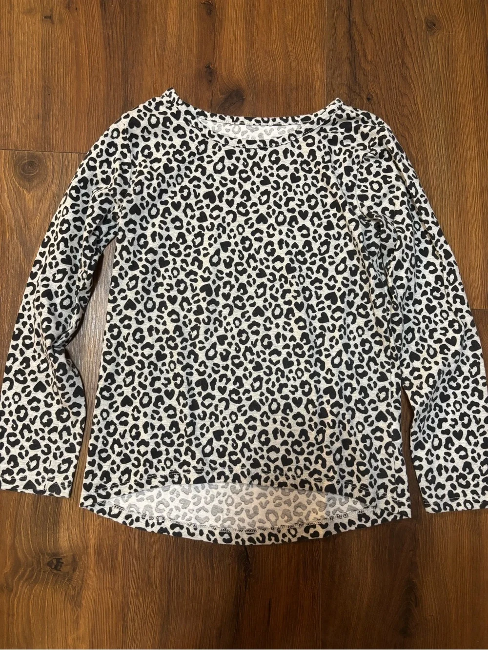 The Children’s Place Girls’ Long Sleeve Animal Print Shirt - Grey 5/6
